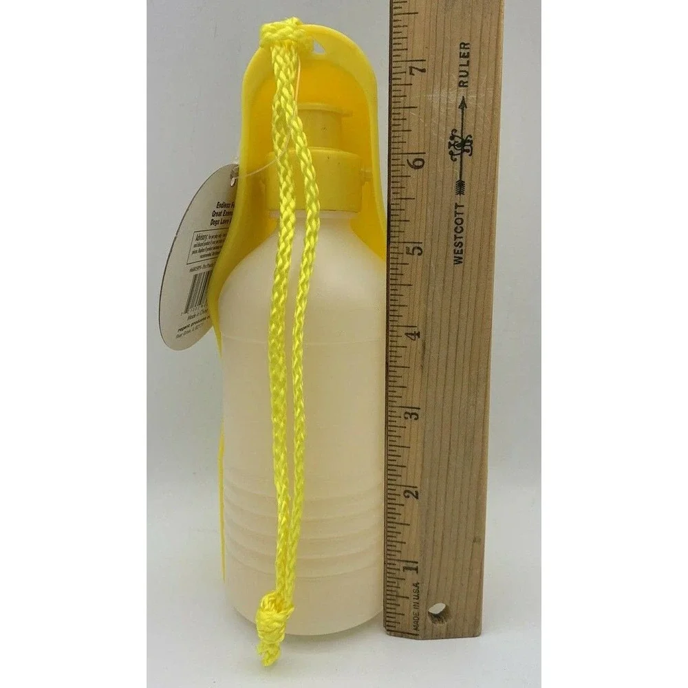 Portable Pet Dog Cat Water Drinking Feeding Bottle Bowl Dish‎ Travel 10oz YELLOW